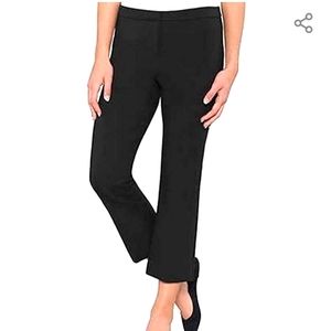 Ponte Knit Cropped Dress Pants Black Medium